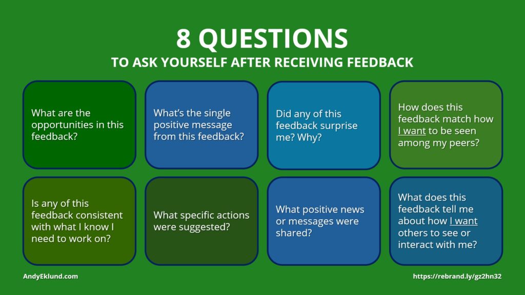 giving and receiving feedback - 8 Questions