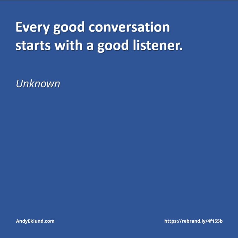 Good conversations start with good listening techniques