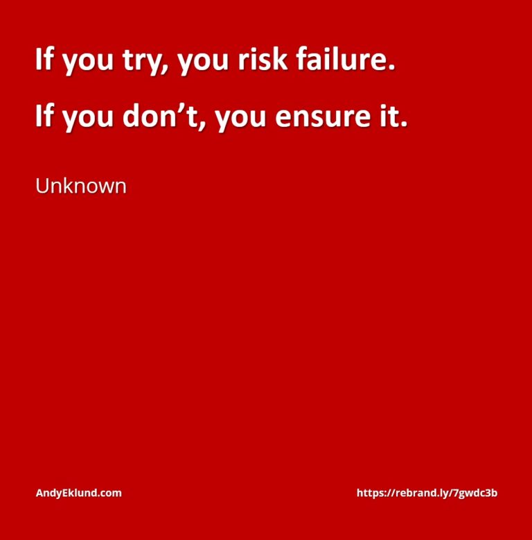 Be risky with your ideas!