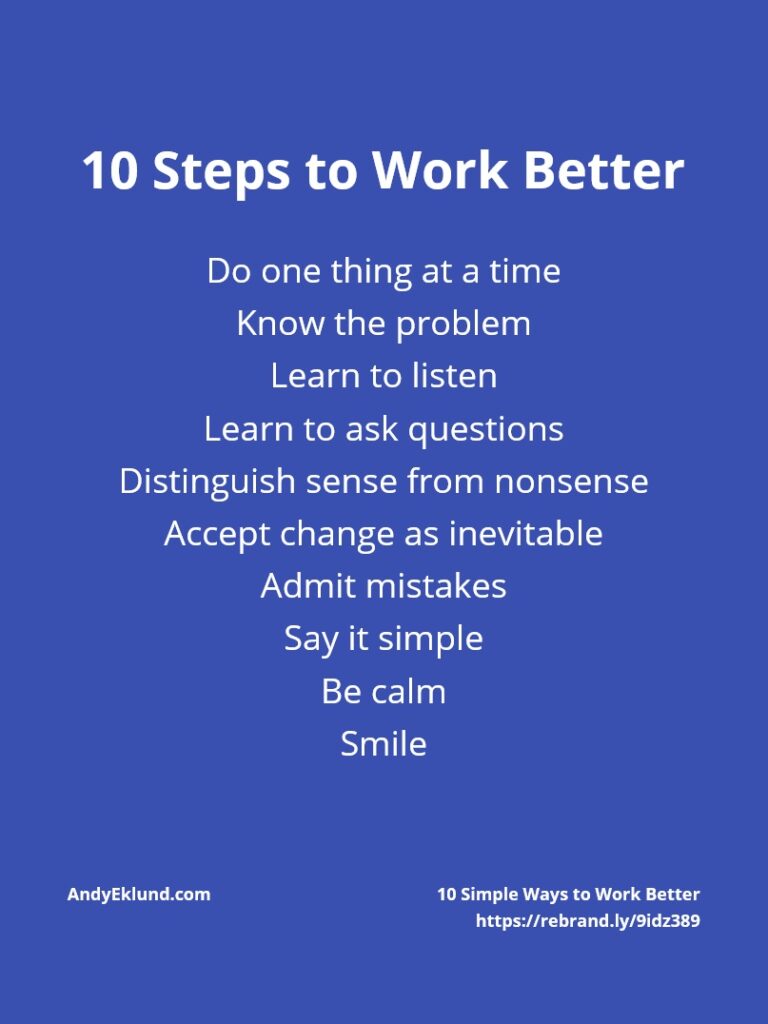 10 Steps to Work Better ART