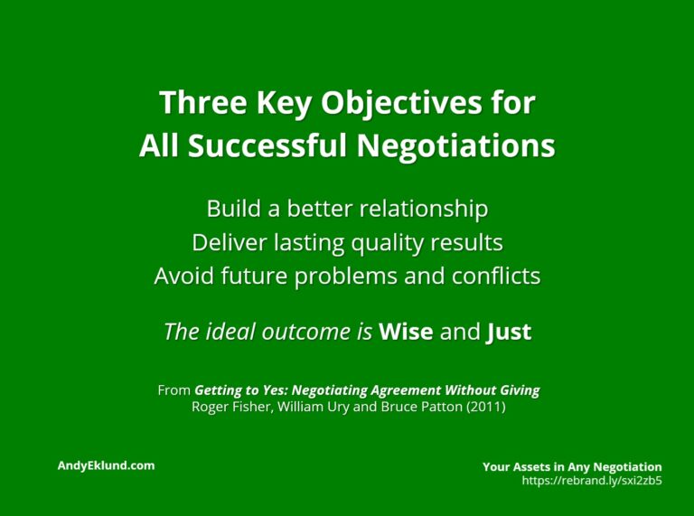 Three Key Objectives in Negotiation